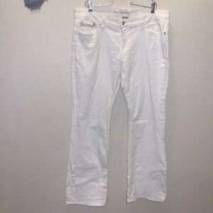 Premium Vanity Collection Embellished White Rhinestones Curvy Bootcut Jeans